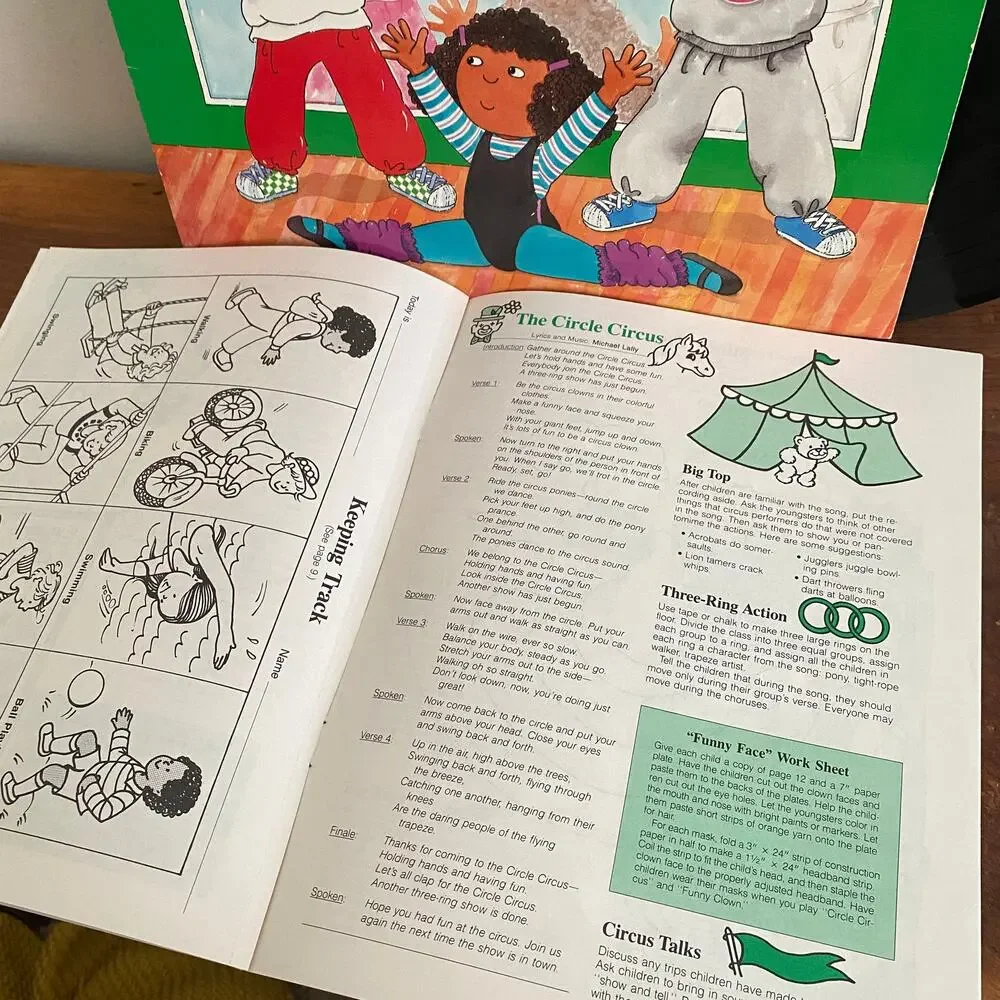 Vintage 1988 Movement Fitness Sing & Learn Vinyl Record